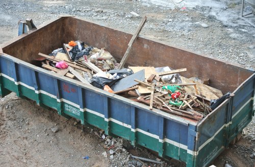 Construction site in South London managing builders waste